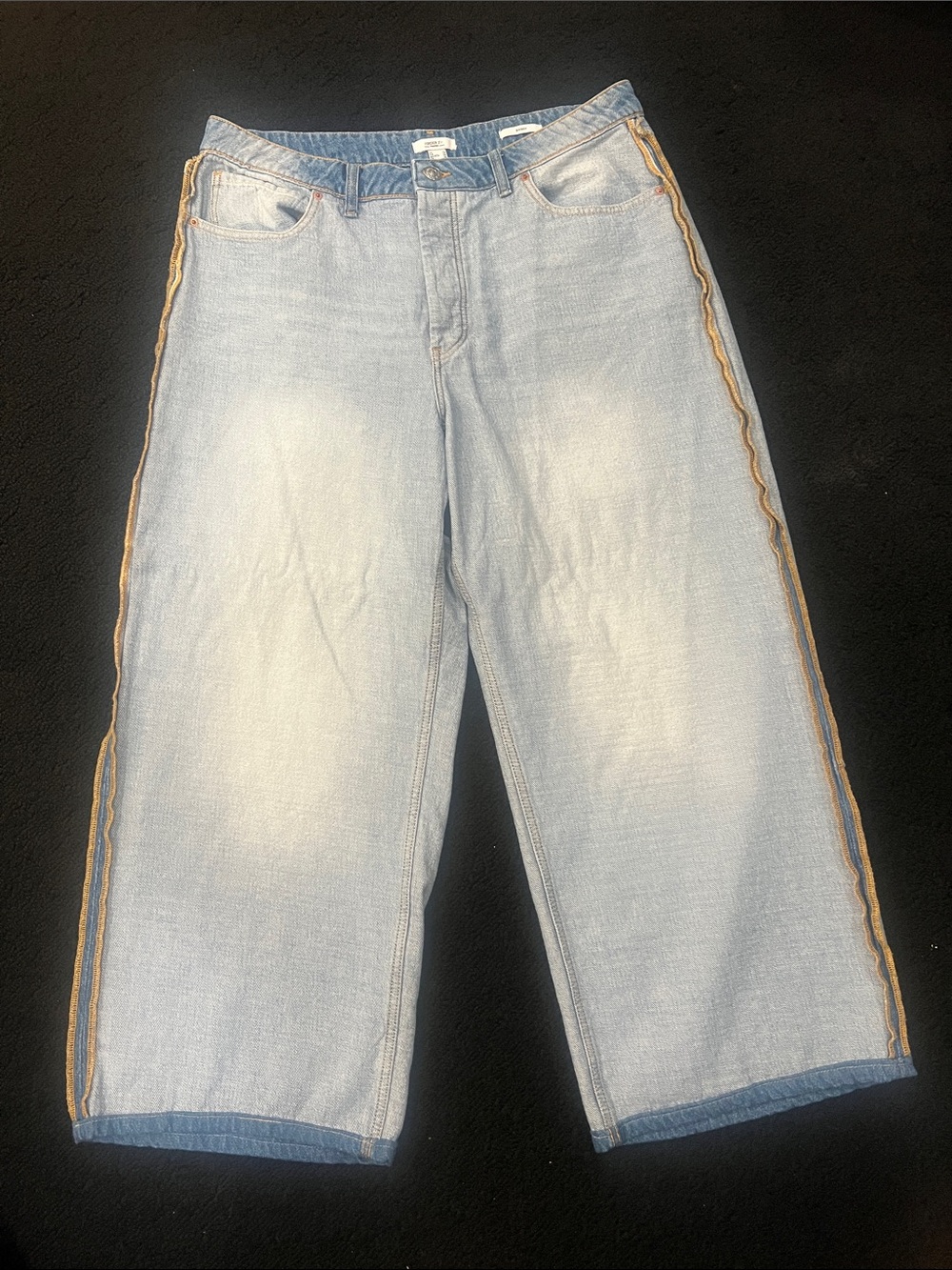 Forever 21 Inside-Out Button-Fly Baggy Jeans